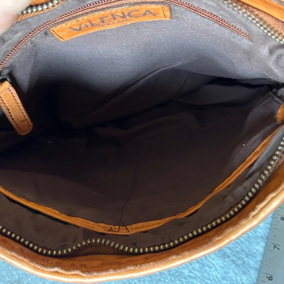 Vilenca Holland Woven Leather Crossbody Bag Shoulder‎ Bag Purse Brown - Picture 9 of 10